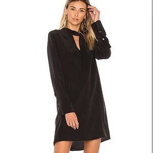 EQUIPMENT NWT Cadence Long Sleeve Mini Dress Silk Black XS